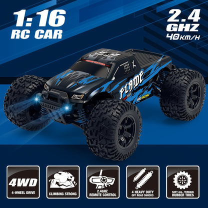 Fast RC Cars – 1:16 Scale, 40KM/H, 4X4 Monster Truck, Remote Control, Rechargeable – Ideal Xmas Gift