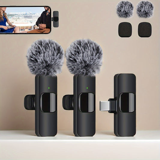 Wireless Lavalier Mic – Plug-Play, Noise Reduction, 8H Battery – Perfect for iPhone, iPad, Podcasts & Vlogs