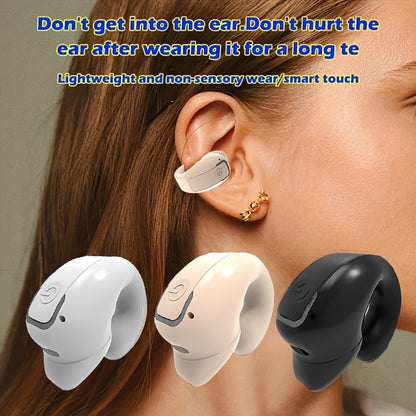 Wireless Earhook Headphones – Noise Cancellation, USB-C Charging, Lightweight – Ideal for Sports & Smartphones