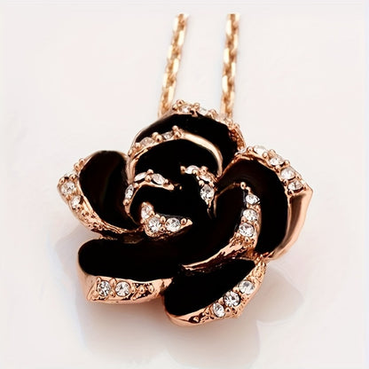 Piece Jewelry Set – Earrings, Necklace & Ring with Shiny Flower Design, Perfect for Daily Wear & Party Outfits