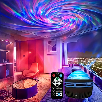 Aurora Star Projector – 7 LED Galaxy Lighting Modes with Remote, Ideal for Bedrooms, Camping, Weddings, Parties & Valentine's Day Gifts