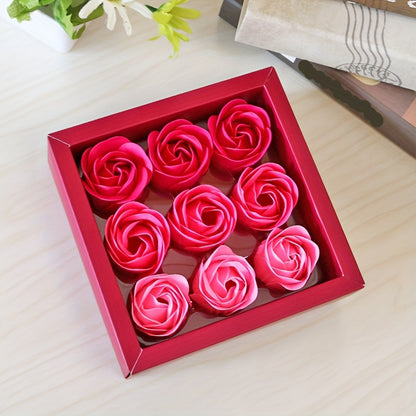 Rose Soap Gift Box – 9pcs Set, Perfect for Valentine's Day, Weddings, Christmas & More