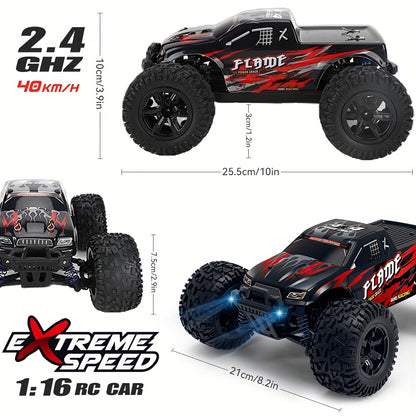 Fast RC Cars – 1:16 Scale, 40KM/H, 4X4 Monster Truck, Remote Control, Rechargeable – Ideal Xmas Gift