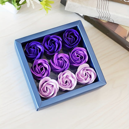 Rose Soap Gift Box – 9pcs Set, Perfect for Valentine's Day, Weddings, Christmas & More