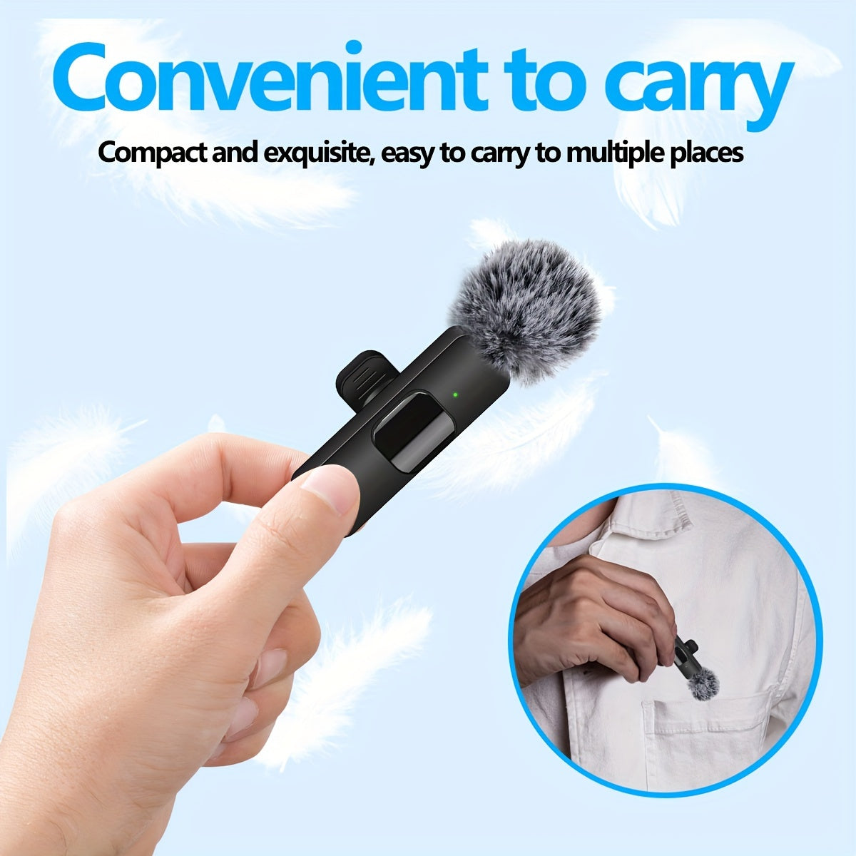 Wireless Lavalier Mic – Plug-Play, Noise Reduction, 8H Battery – Perfect for iPhone, iPad, Podcasts & Vlogs