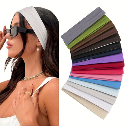 16pcs Boho Sports Hair Bands – Elastic, Multi-Color, Perfect for Yoga, Running, Outdoor Activities & Daily Wear – All-Season Essentials