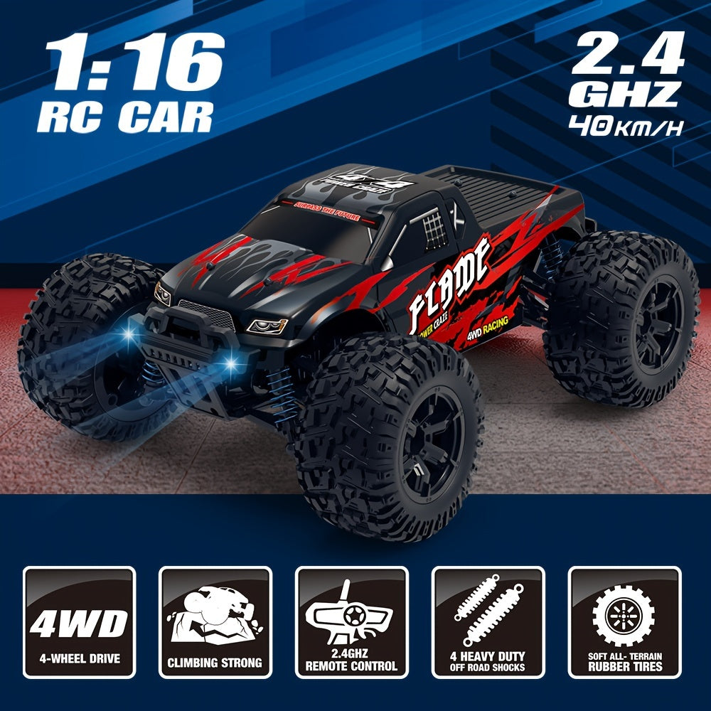 Fast RC Cars – 1:16 Scale, 40KM/H, 4X4 Monster Truck, Remote Control, Rechargeable – Ideal Xmas Gift