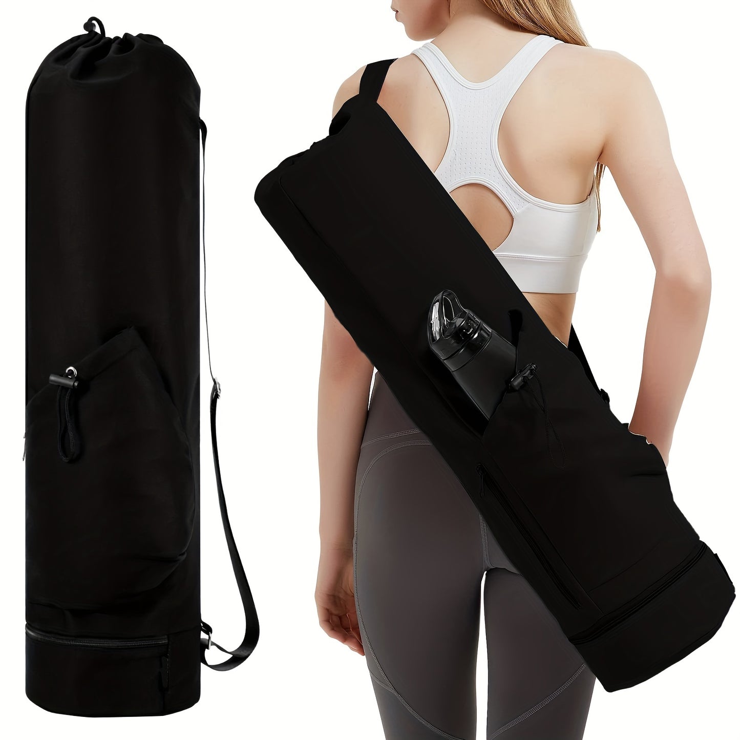 Large Yoga Mat Bag – 30-40L Capacity, Insulated Water Bottle Pocket, Waterproof Wet Pocket, Adjustable Shoulder Strap – Ideal for Fitness Enthusiasts