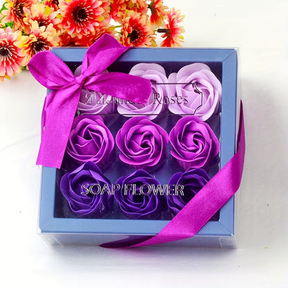 Rose Soap Gift Box – 9pcs Set, Perfect for Valentine's Day, Weddings, Christmas & More