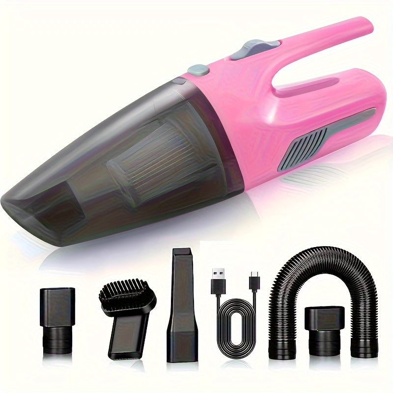 CascadeVac Handheld Car Vacuum – 4KPa Suction, 2000mAh Battery, 50dB Quiet, USB Charging – Portable & Efficient Cleaning