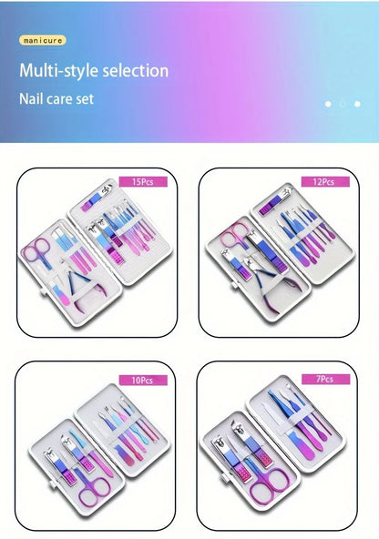 7-15pcs Professional Manicure & Pedicure Set