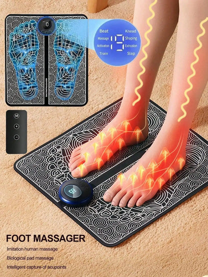 EMS Foot Massager with Heat - Pulse & Vibration