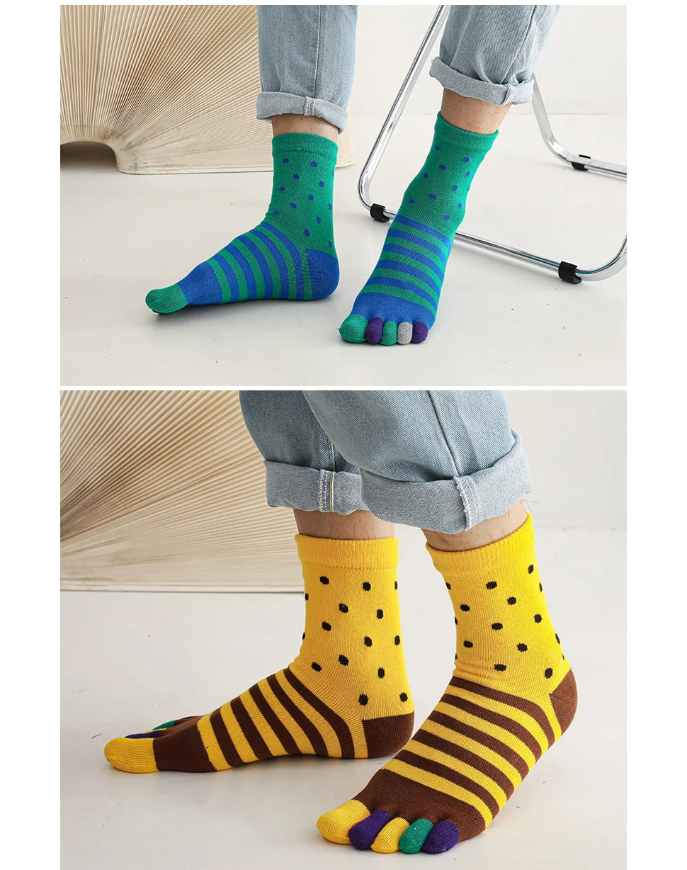 Colorful 5-Toe Socks for Men