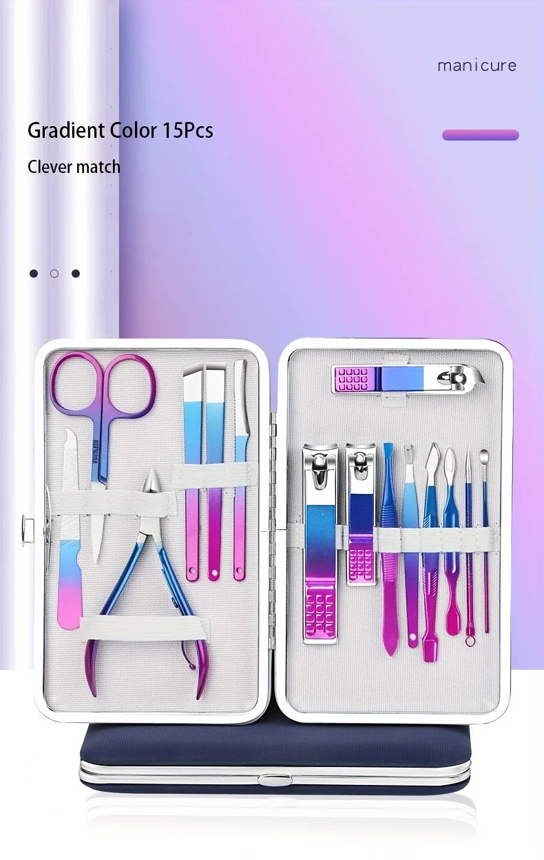 7-15pcs Professional Manicure & Pedicure Set