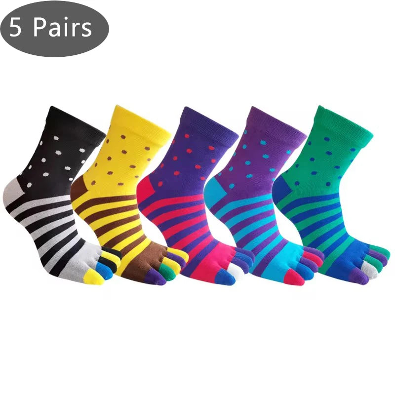 Colorful 5-Toe Socks for Men