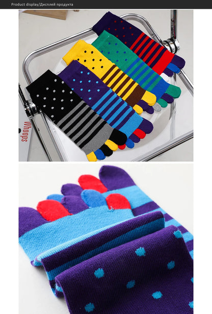 Colorful 5-Toe Socks for Men