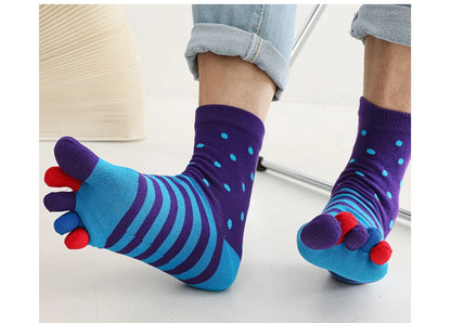 Colorful 5-Toe Socks for Men