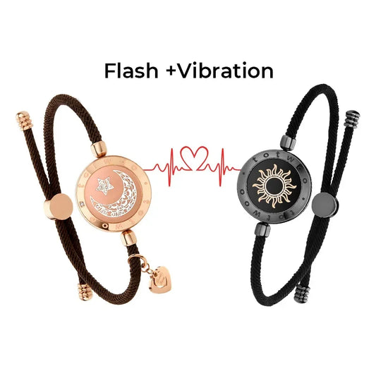 Long Distance Touch Bracelets - Light Up & Vibrate - Couples Jewelry