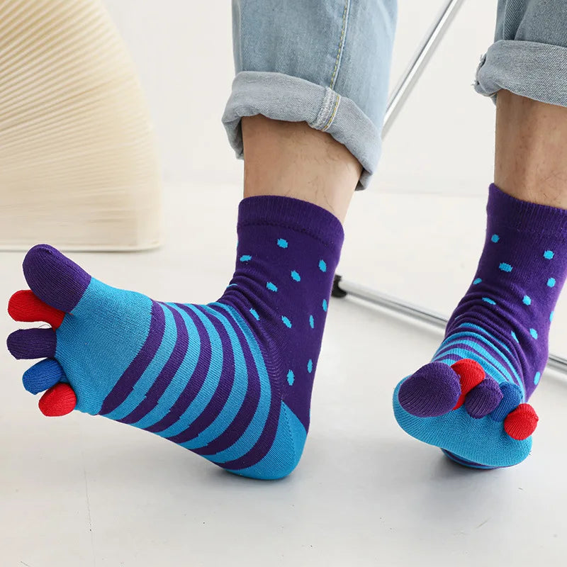 Colorful 5-Toe Socks for Men