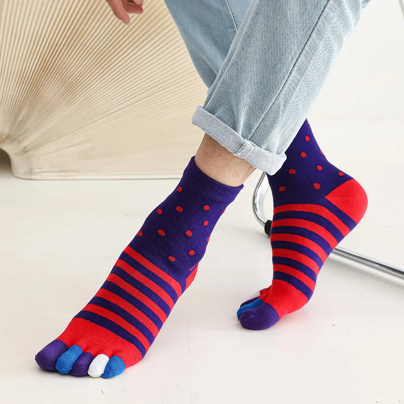 Colorful 5-Toe Socks for Men