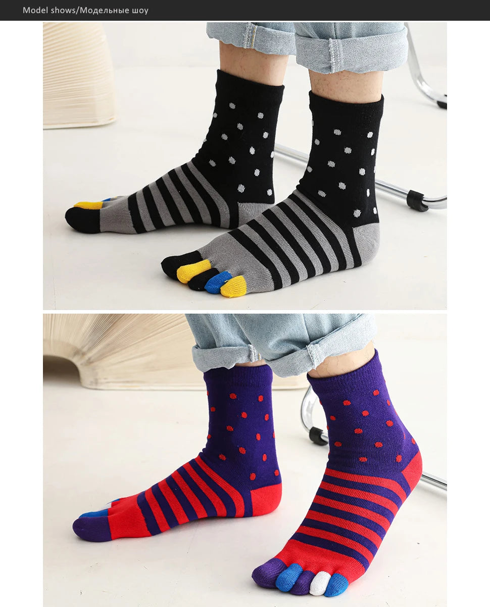 Colorful 5-Toe Socks for Men