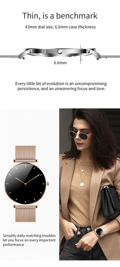 2024 New Xiaomi Mijia Smart Watch Women Thin HD Pixel Display Call Reminder Smartwatch Ladies Box Sports Digital Watches for Men