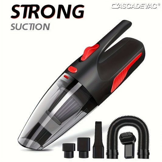 CascadeVac Handheld Car Vacuum – 4KPa Suction, 2000mAh Battery, 50dB Quiet, USB Charging – Portable & Efficient Cleaning