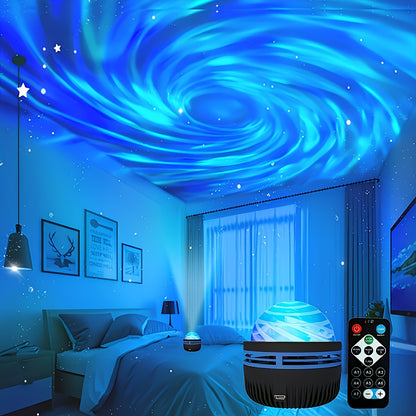 Aurora Star Projector – 7 LED Galaxy Lighting Modes with Remote, Ideal for Bedrooms, Camping, Weddings, Parties & Valentine's Day Gifts