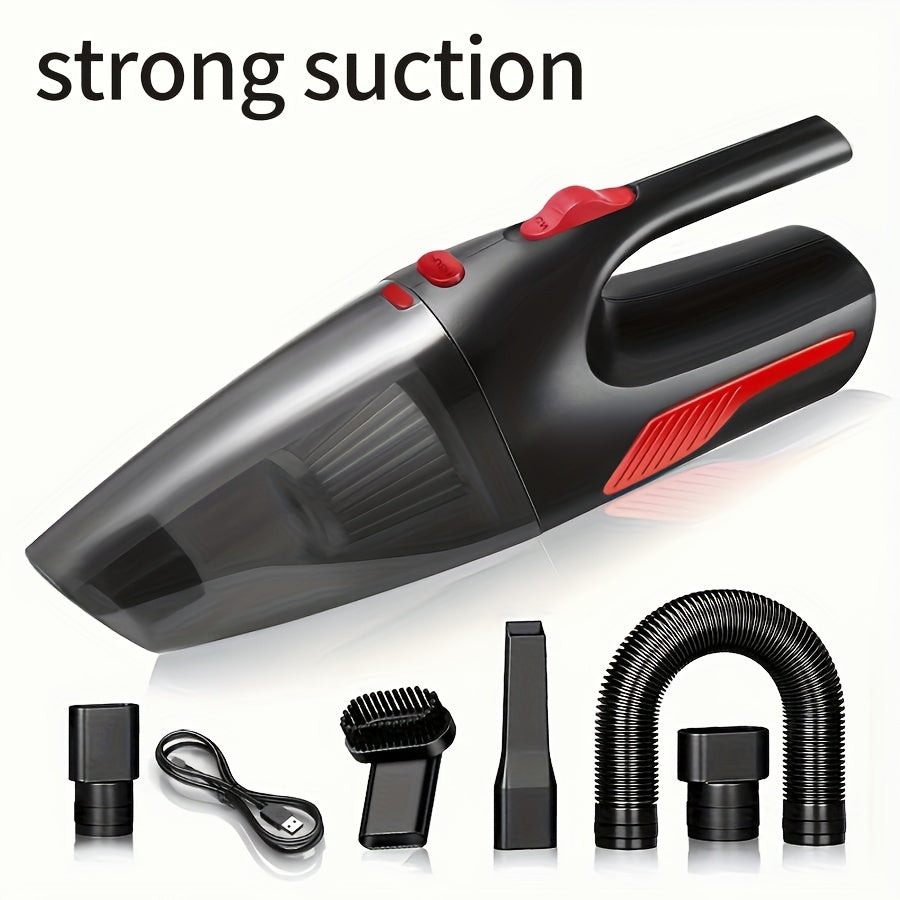 CascadeVac Handheld Car Vacuum – 4KPa Suction, 2000mAh Battery, 50dB Quiet, USB Charging – Portable & Efficient Cleaning