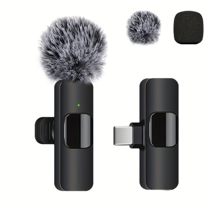 Wireless Lavalier Mic – Plug-Play, Noise Reduction, 8H Battery – Perfect for iPhone, iPad, Podcasts & Vlogs