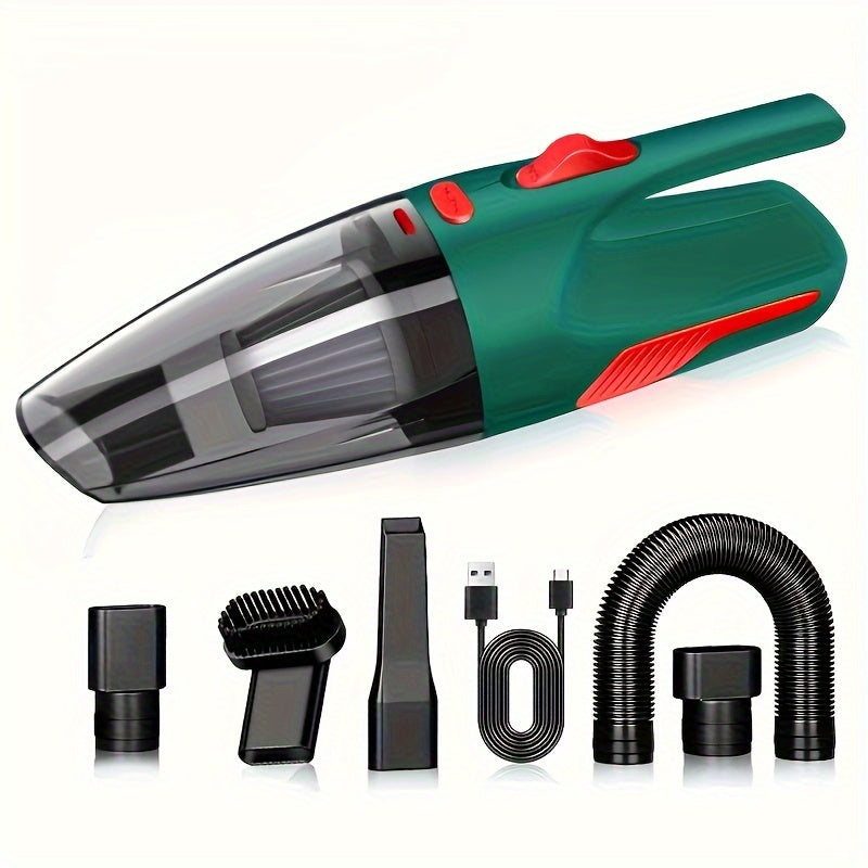 CascadeVac Handheld Car Vacuum – 4KPa Suction, 2000mAh Battery, 50dB Quiet, USB Charging – Portable & Efficient Cleaning