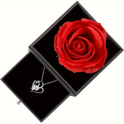 Light-Up Rose & Heart Necklace Gift Set – Perfect for Valentine's Day