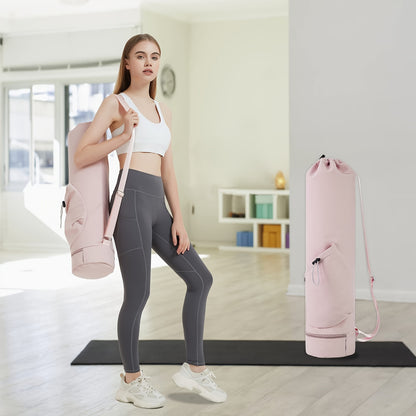 Large Yoga Mat Bag – 30-40L Capacity, Insulated Water Bottle Pocket, Waterproof Wet Pocket, Adjustable Shoulder Strap – Ideal for Fitness Enthusiasts