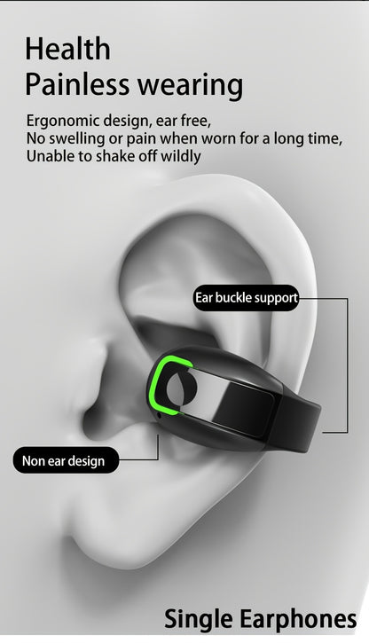 Wireless Earhook Headphones – Noise Cancellation, USB-C Charging, Lightweight – Ideal for Sports & Smartphones